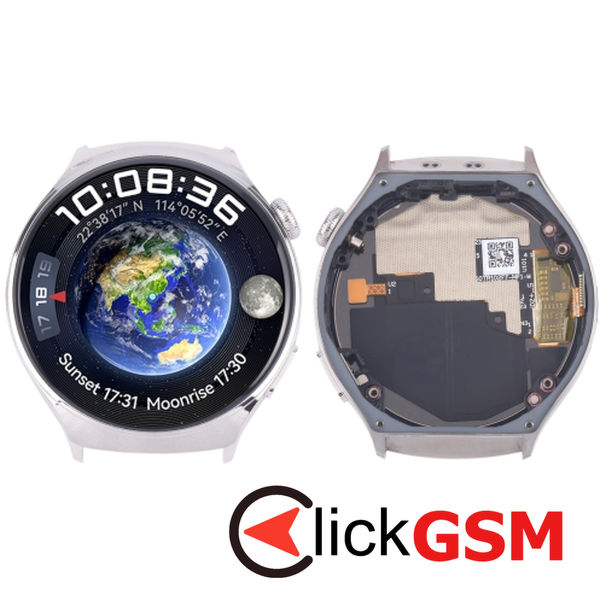 Piesa Piesa Display Cu Touchscreen Si Rama Silver Huawei Watch 4 4887