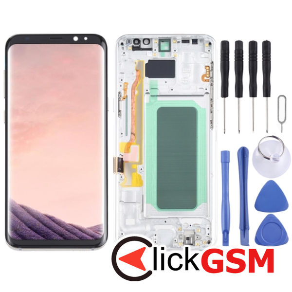 Piesa Display Cu Touchscreen Si Rama Silver Samsung Galaxy S8.plus 4f1j