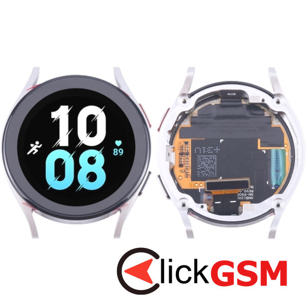 Piesa Display Cu Touchscreen Si Rama Silver Samsung Galaxy Watch 5 40mm Hfx