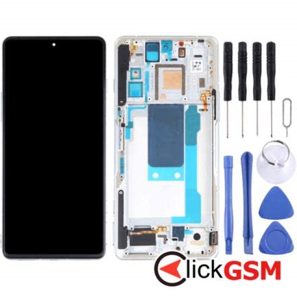 Piesa Display Cu Touchscreen Si Rama Silver Xiaomi Redmi K40 Gaming Edition 2g4j