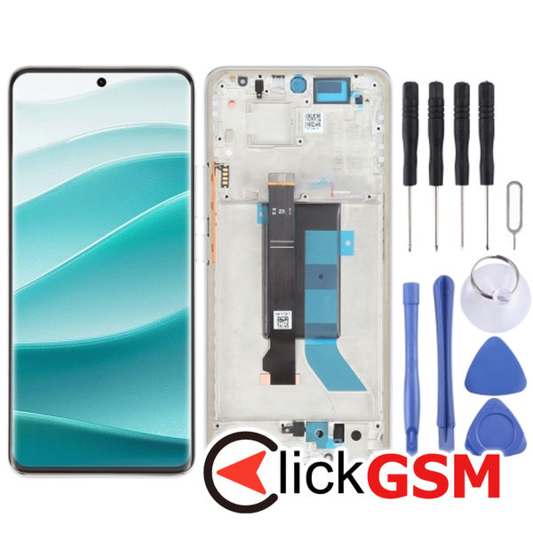 Piesa Display Cu Touchscreen Si Rama Silver Xiaomi Redmi Note 14 Pro 5g 4p7h