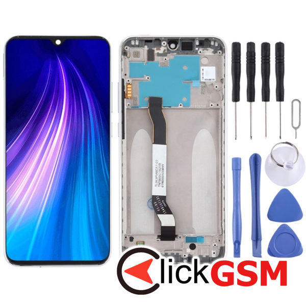 Piesa Piesa Display Cu Touchscreen Si Rama Silver Xiaomi Redmi Note 8 261n