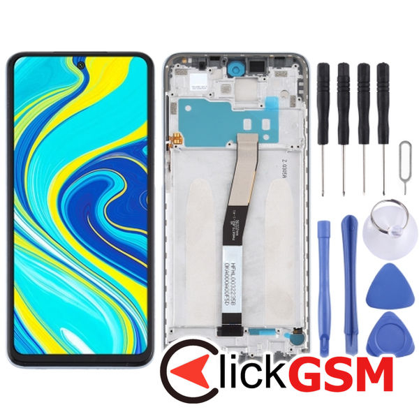 Piesa Piesa Display Cu Touchscreen Si Rama Silver Xiaomi Redmi Note 9s 261e