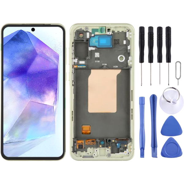 For Samsung Galaxy A55 SM-A556B LCD Screen Digitizer Full Assembly with Frame (Light Green)