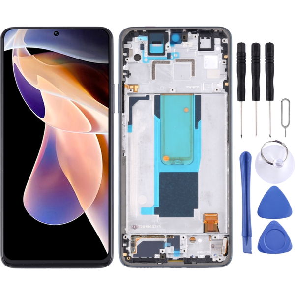 LCD Screen and Digitizer Full Assembly with Frame for Xiaomi Redmi Note 11 Pro China/Redmi Note 11 Pro+ 5G/11i/11i HyperCharge(Green)