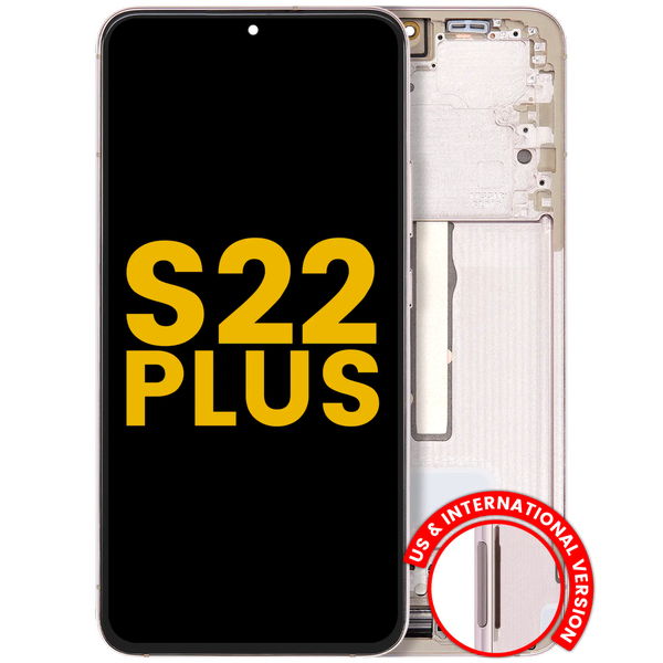 Samsung Galaxy S22+ · OLED Assembly With Frame For Samsung Galaxy S22 Plus 5G (US & International Version) (Refurbished) (Pink Gold / Violet)