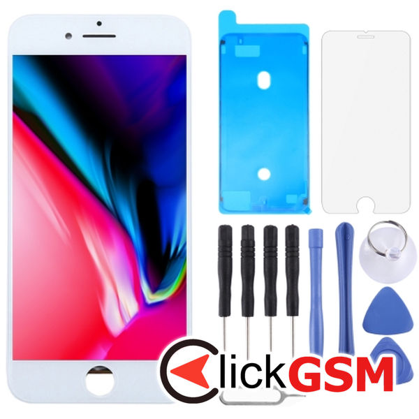 Piesa Display Cu Touchscreen Si Rama White Apple Iphone 8 Plus 4fzf