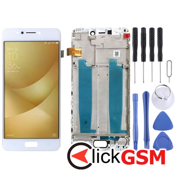 Piesa Display Cu Touchscreen Si Rama White Asus Zenfone 4 Max 25a0