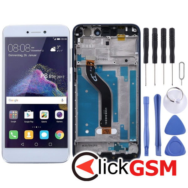 Piesa Display Cu Touchscreen Si Rama White Honor 8 Lite 2f41