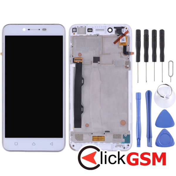 Piesa Display Cu Touchscreen Si Rama White Lenovo Vibe K5 Plus 240b