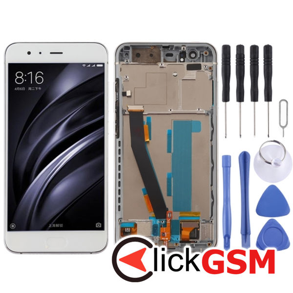 Piesa Display Cu Touchscreen Si Rama White Xiaomi Mi 6 4p2m