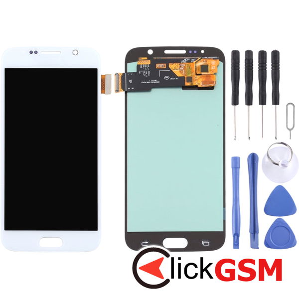 Piesa Piesa Display Cu Touchscreen White Samsung Galaxy S6 4eiy