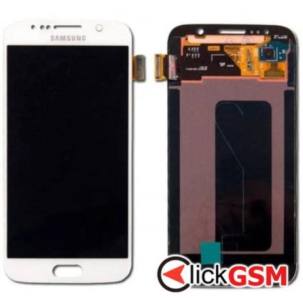 Piesa Piesa Display Original Alb Samsung Galaxy S6 3azu