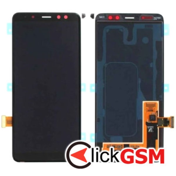 Piesa Display Original Cu Touchscreen Negru Samsung Galaxy A8 2018 3dd6