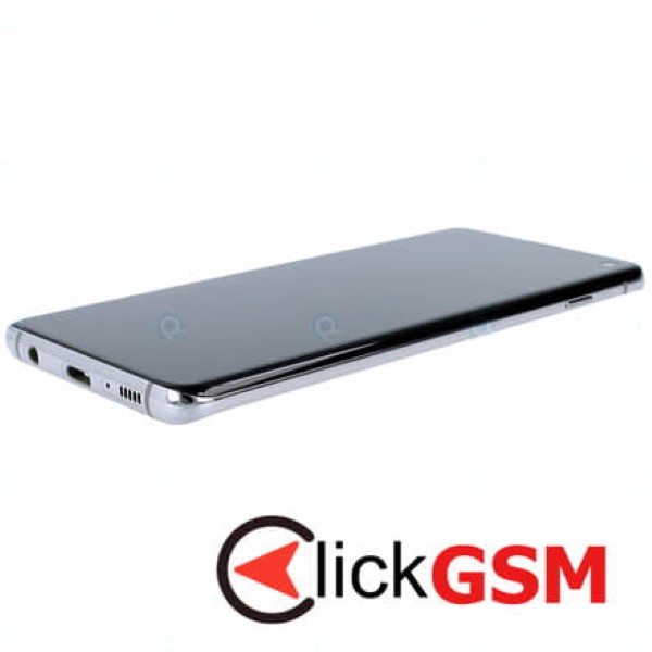 Display Original cu TouchScreen, Rama Argintiu Samsung Galaxy S10 10o0