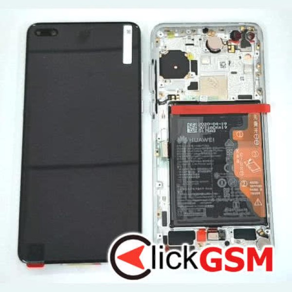 Piesa Piesa Display Original Cu Touchscreen Rama Si Baterie Alb Huawei P40 D6j