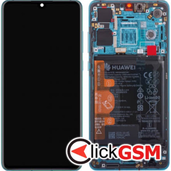 Piesa Display Original Cu Touchscreen Rama Si Baterie Albastru Huawei P30 4fh4