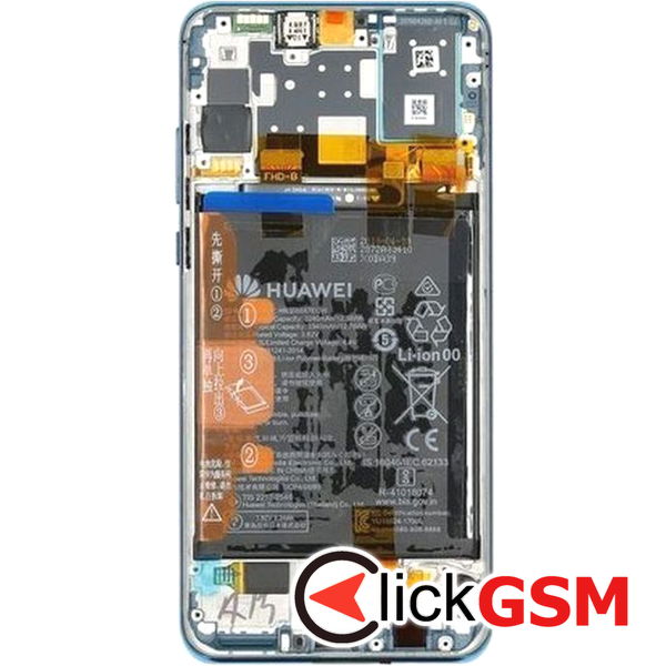 Piesa Display Original Cu Touchscreen Rama Si Baterie Albastru Huawei P30 Lite 41d0