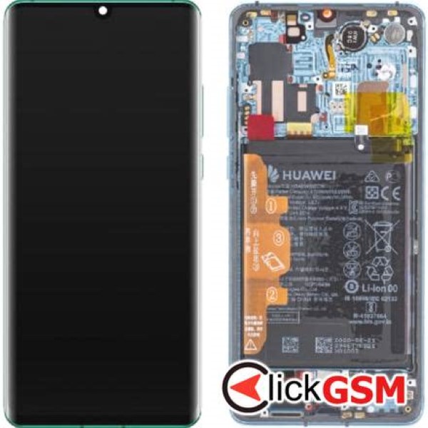 Piesa Display Original Cu Touchscreen Rama Si Baterie Albastru Huawei P30 Pro 31ym