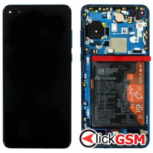 Piesa Piesa Display Original Cu Touchscreen Rama Si Baterie Albastru Huawei P40 2wp0