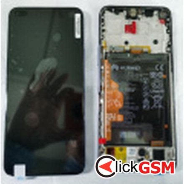 Piesa Display Original Cu Touchscreen Rama Si Baterie Argintiu Huawei Nova 8i 2ukx