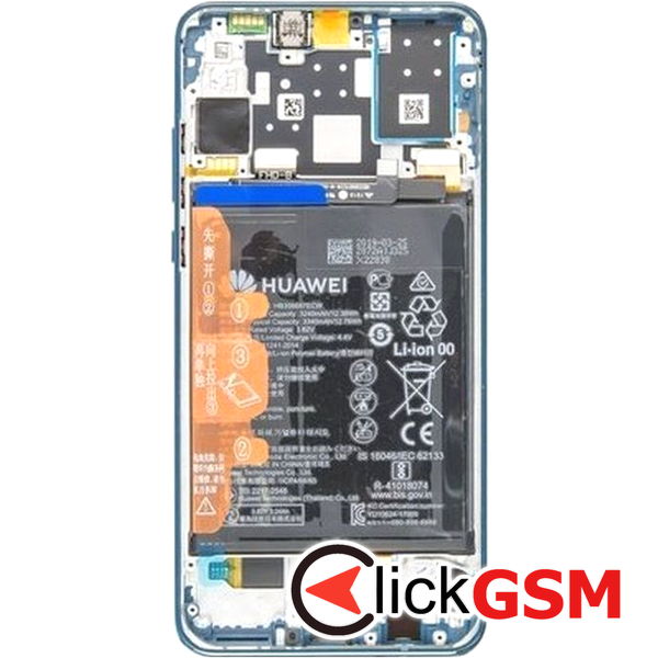 Piesa Display Original Cu Touchscreen Rama Si Baterie Blue Huawei P30 Lite 41d6