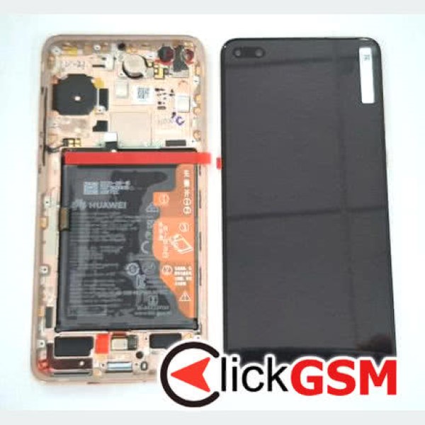 Piesa Piesa Display Original Cu Touchscreen Rama Si Baterie Gold Huawei P40 C7y