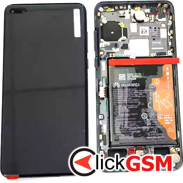 Piesa Piesa Display Original Cu Touchscreen Rama Si Baterie Negru Huawei P40 Ghm