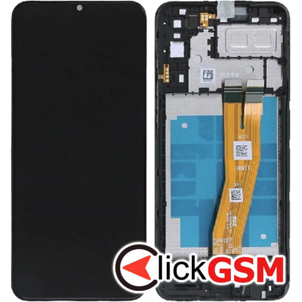 Piesa Display Original Cu Touchscreen Rama Si Baterie Negru Samsung Galaxy A04e 4mwq