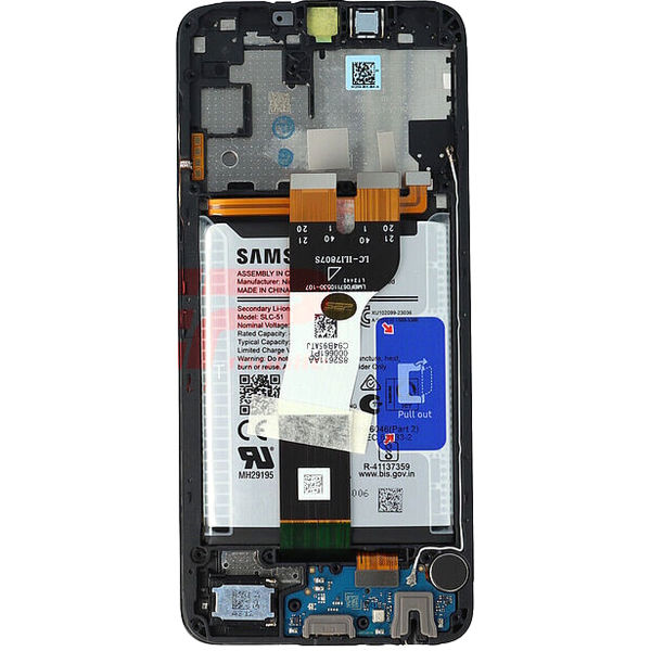 Samsung Galaxy A05s · LCD+Touchscreen cu Rama Samsung Galaxy A05s / A057 BLACK Service Pack + Acumulator