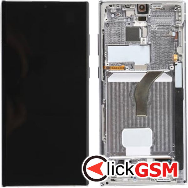 Piesa Piesa Display Original Cu Touchscreen Si Rama Alb Samsung Galaxy S22 Ultra 2fgj