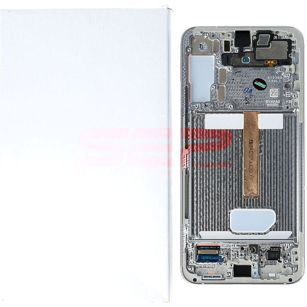 Samsung Galaxy S22+ · LCD+Touchscreen cu Rama Samsung Galaxy S22 Plus 5G / S906 WHITE Service Pack