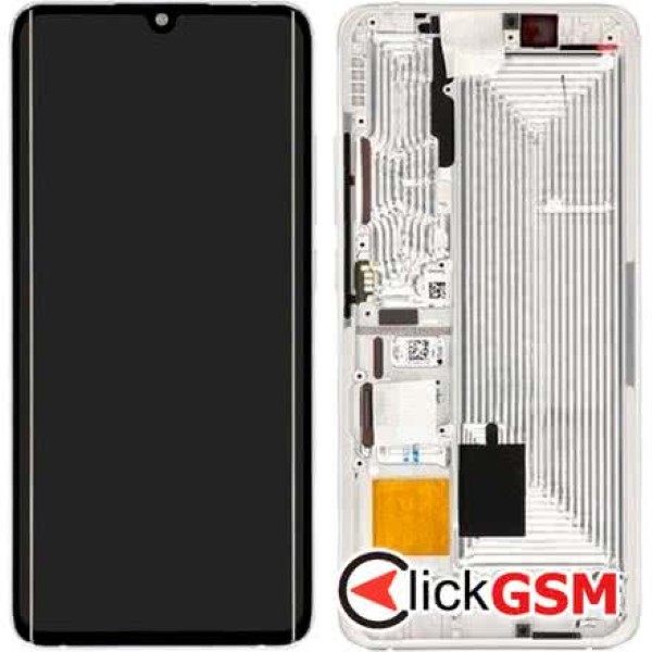 Piesa Display Original Cu Touchscreen Si Rama Alb Xiaomi Mi Note 10 Pro 1fdu