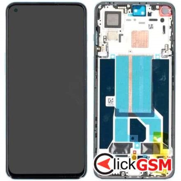 Piesa Display Original Cu Touchscreen Si Rama Albastru Oneplus Nord 2 5g 1gpx