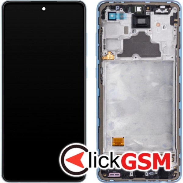 Piesa Display Original Cu Touchscreen Si Rama Albastru Samsung Galaxy A72 U0m