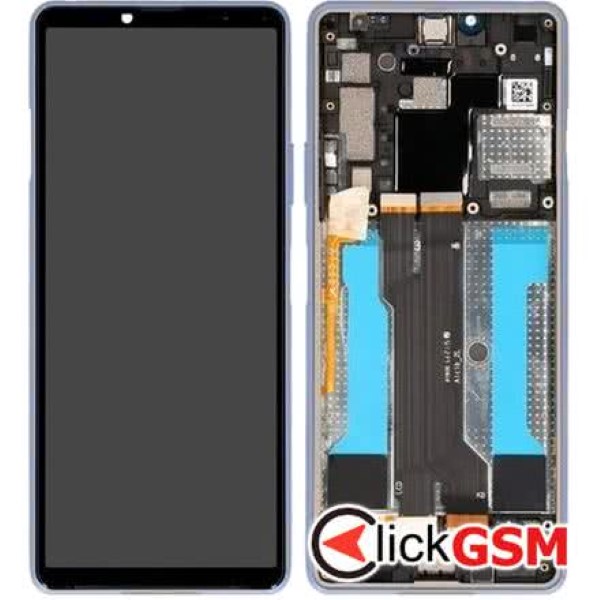 Piesa Display Original Cu Touchscreen Si Rama Albastru Sony Xperia 10 Iii 1hsq