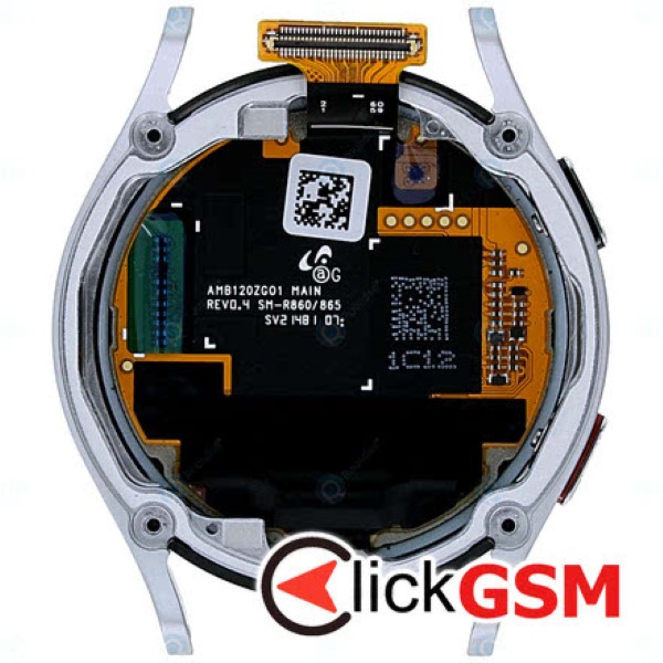 Piesa Display Original Cu Touchscreen Si Rama Argintiu Samsung Galaxy Watch 4 40mm 1kr3