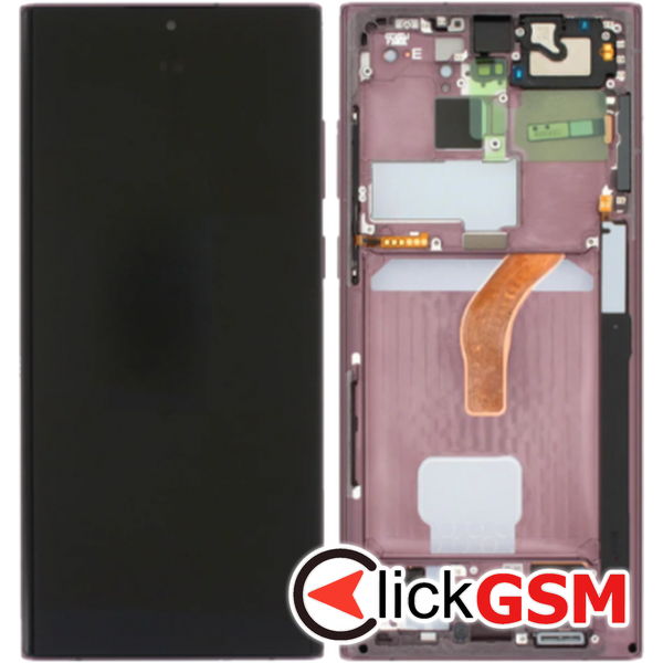 Piesa Display Original Cu Touchscreen Si Rama Bronze Samsung Galaxy S22 Ultra 2fgk