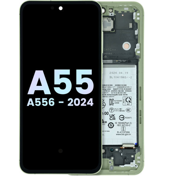 OLED Assembly With Frame For Samsung Galaxy A55 (A556 / 2024) (Service Pack) (Lemon)