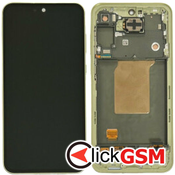 Piesa Display Original Cu Touchscreen Si Rama Galben Samsung Galaxy A55 D3j