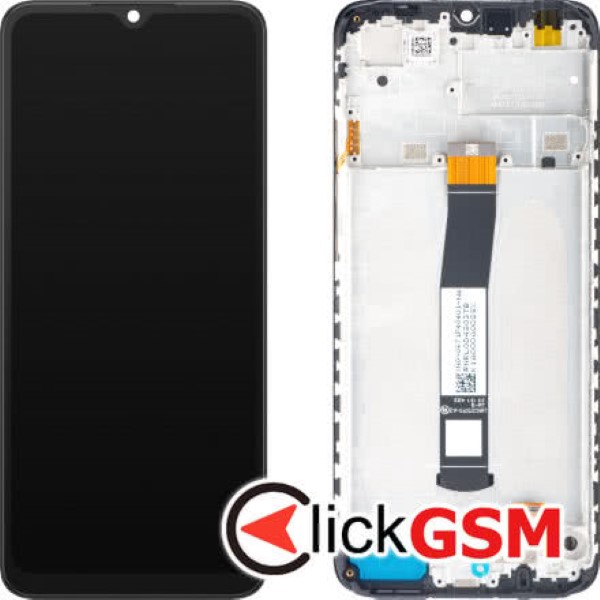 Piesa Display Original Cu Touchscreen Si Rama Gri Inchis Xiaomi Redmi 10c 1t2m