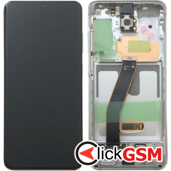 Piesa Display Original Cu Touchscreen Si Rama Gri Samsung Galaxy S20 2dox