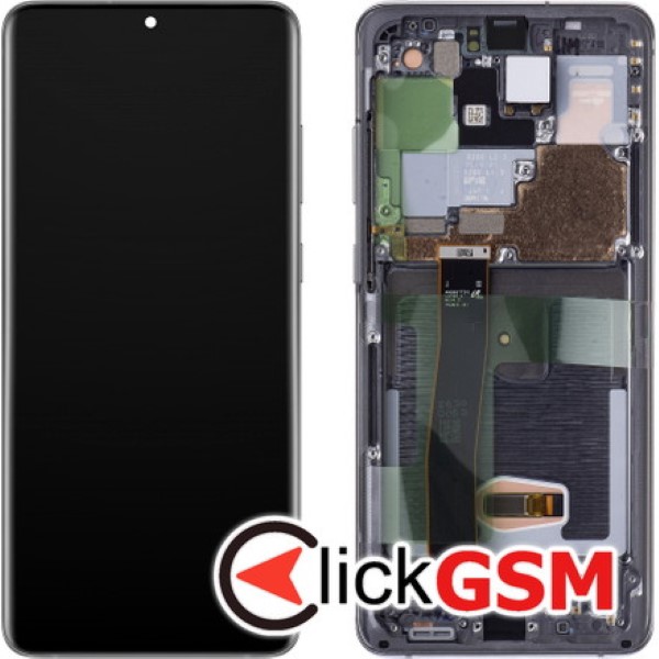 Piesa Display Original Cu Touchscreen Si Rama Gri Samsung Galaxy S20 Ultra 5g 11hj