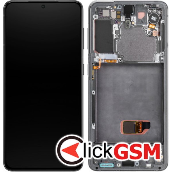 Piesa Display Original Cu Touchscreen Si Rama Gri Samsung Galaxy S21 5g 1cgg