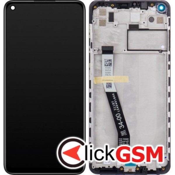 Piesa Display Original Cu Touchscreen Si Rama Gri Xiaomi Redmi Note 9 17m7