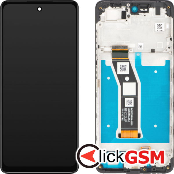 Piesa Display Original Cu Touchscreen Si Rama Negru Motorola Moto E14 3sl7