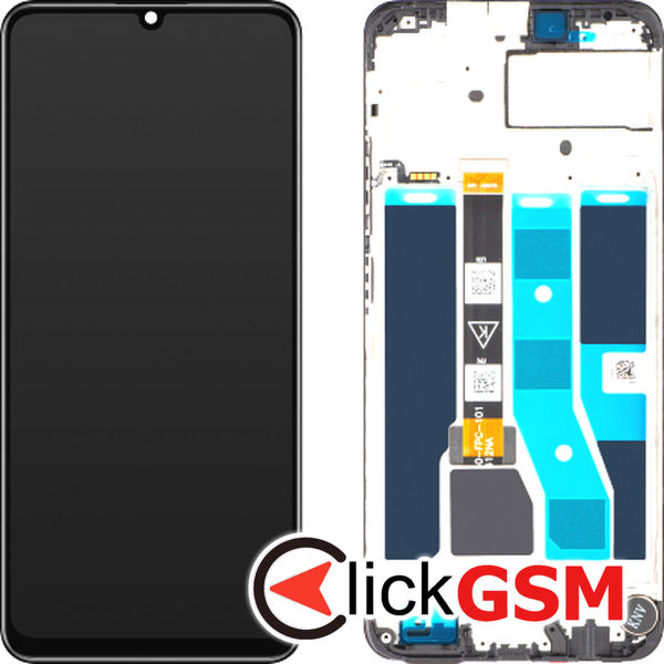 Piesa Display Original Cu Touchscreen Si Rama Negru Realme C53 3d1s