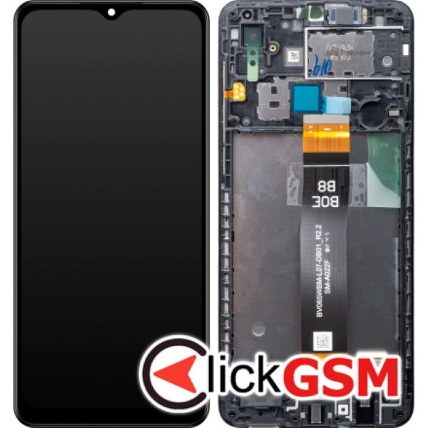 Piesa Display Original Cu Touchscreen Si Rama Negru Samsung Galaxy A02 18js