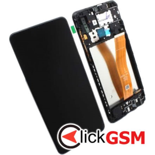 Piesa Piesa Display Original Cu Touchscreen Si Rama Negru Samsung Galaxy A02 1l99