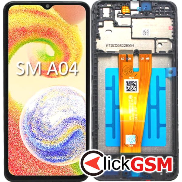 Piesa Display Original Cu Touchscreen Si Rama Negru Samsung Galaxy A04 Aqa